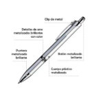 Bolígrafo Metalizado Cuarzo Plata
