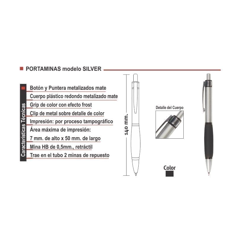 Portaminas Modelo Silver